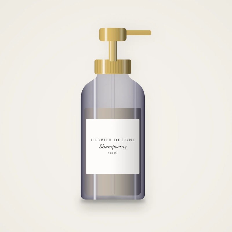 Shampooing réparation intense à l'huile de camélia – Herbier de Lune, flacon-pompe 500 ml
