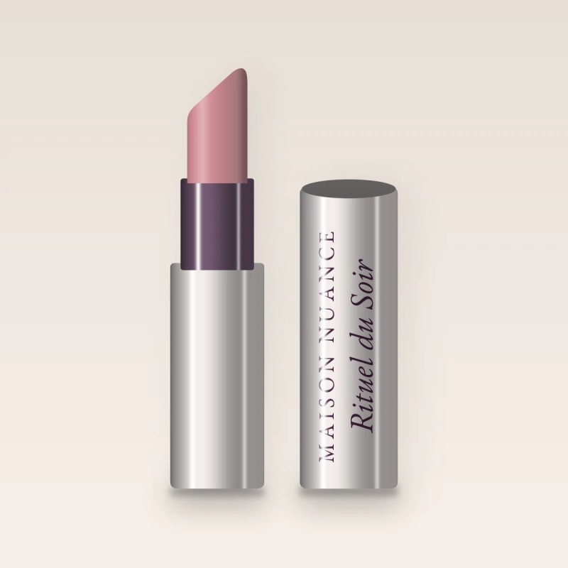Rouge à lèvres Rituel du Soir enveloppant – Maison Nuance, étui 3,5 g, teinte 04 Rose poudré