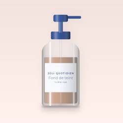 Fond de teint couvrance légère à l'aloe vera – Joli Quotidien, flacon-pompe 35 ml, teinte 14 Miel rosé