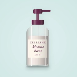 Nettoyant visage fraîcheur Médina Bleue – Zelliane, flacon-pompe 400 ml