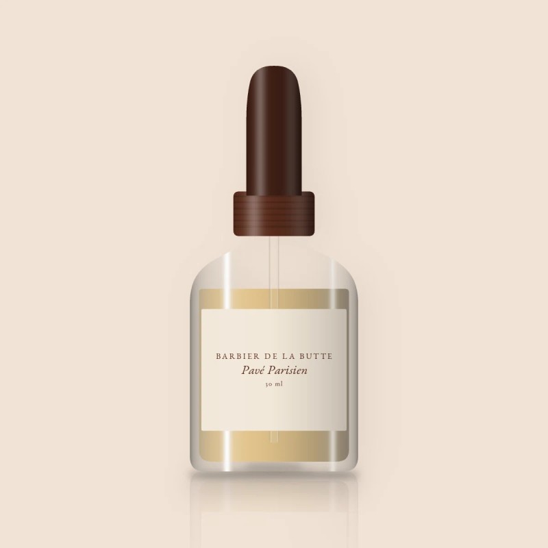 Huile capillaire éclat Pavé Parisien – Barbier de la Butte, flacon compte-gouttes 30 ml