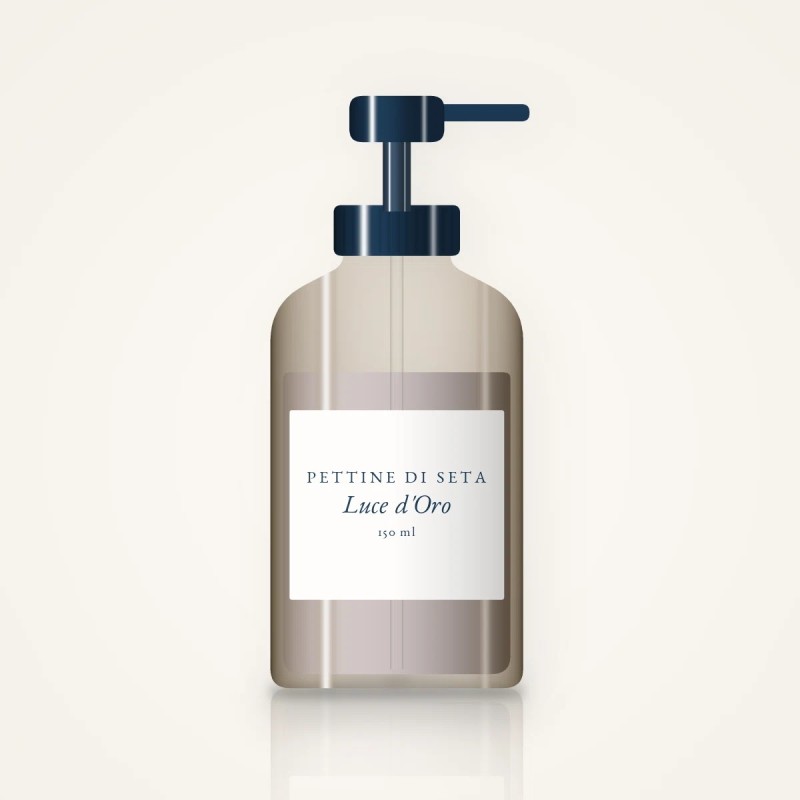 Crème coiffante thermoprotectrice Luce d'Oro – Pettine di Seta, flacon-pompe 150 ml