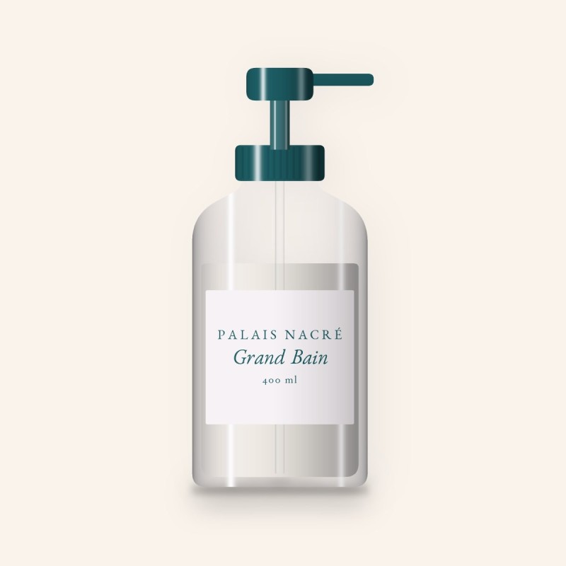 Nettoyant visage tout-en-un Grand Bain – Palais Nacré, flacon-pompe 400 ml