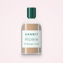 Fond de teint Rizière hydratant – Sanbit, flacon 35 ml, teinte 13 Beige miel
