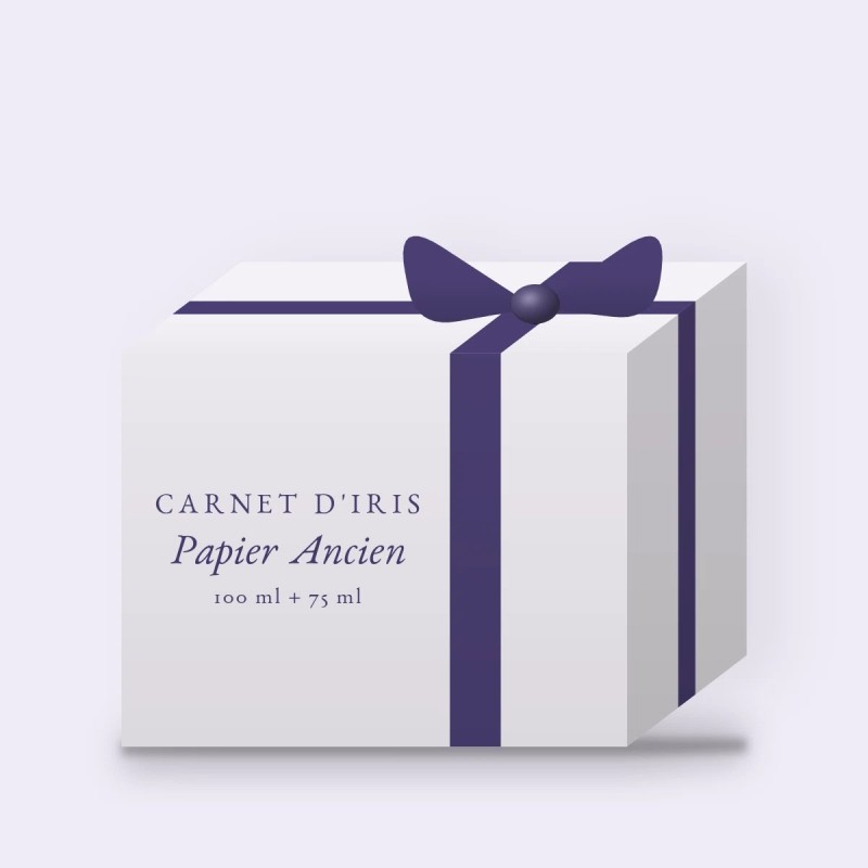 Coffret Papier Ancien mystérieux à la tubéreuse – Carnet d'Iris, 100 ml + 75 ml