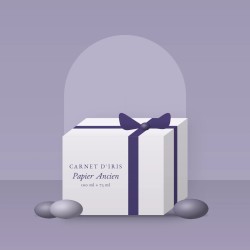 Coffret Papier Ancien mystérieux à la tubéreuse – Carnet d'Iris, photo d'ambiance