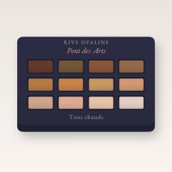 Palette yeux Pont des Arts à l'huile de raisin – Rive Opaline, 4 × 1,2 g, teinte Tons chauds
