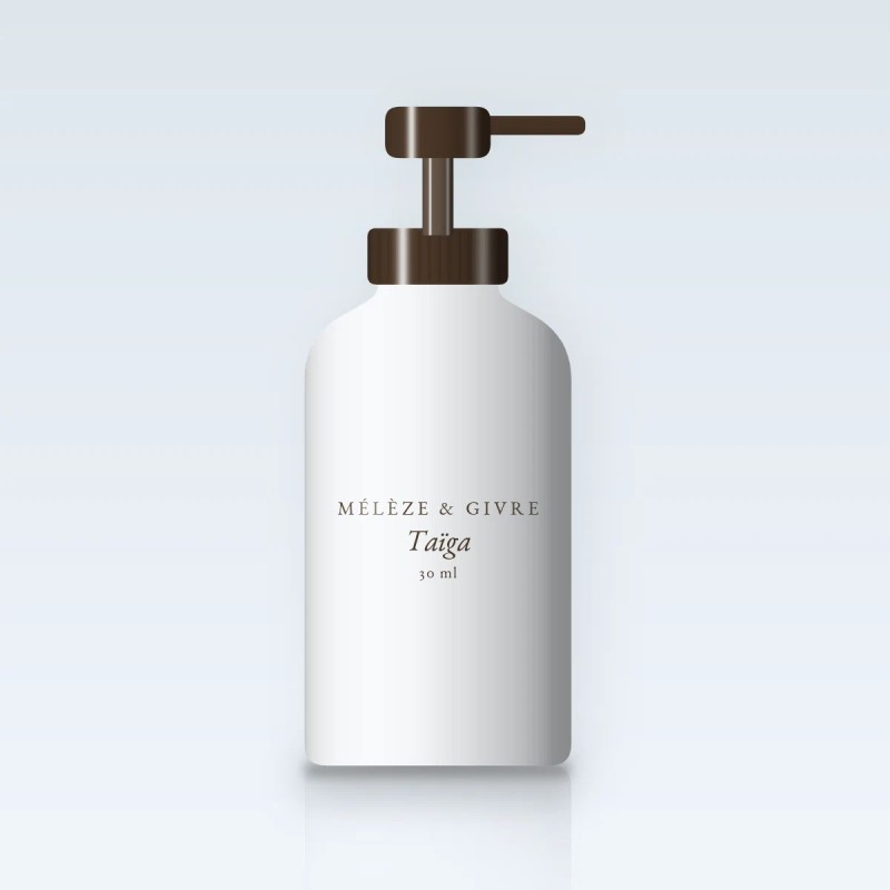 Huile capillaire Taïga au jojoba – Mélèze & Givre, flacon-pompe 30 ml