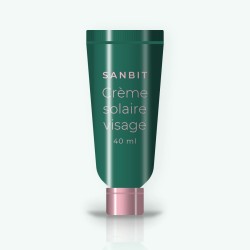 Crème solaire visage sans traces à la vitamine E SPF 50 – Sanbit, tube 40 ml