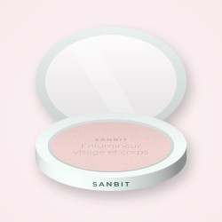 Enlumineur visage et corps à l'orchidée – Sanbit, boîtier 7 g, teinte Nacre rosée