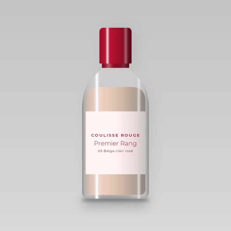 Fond de teint Premier Rang aux céramides – Coulisse Rouge, flacon 35 ml, teinte 05 Beige clair rosé